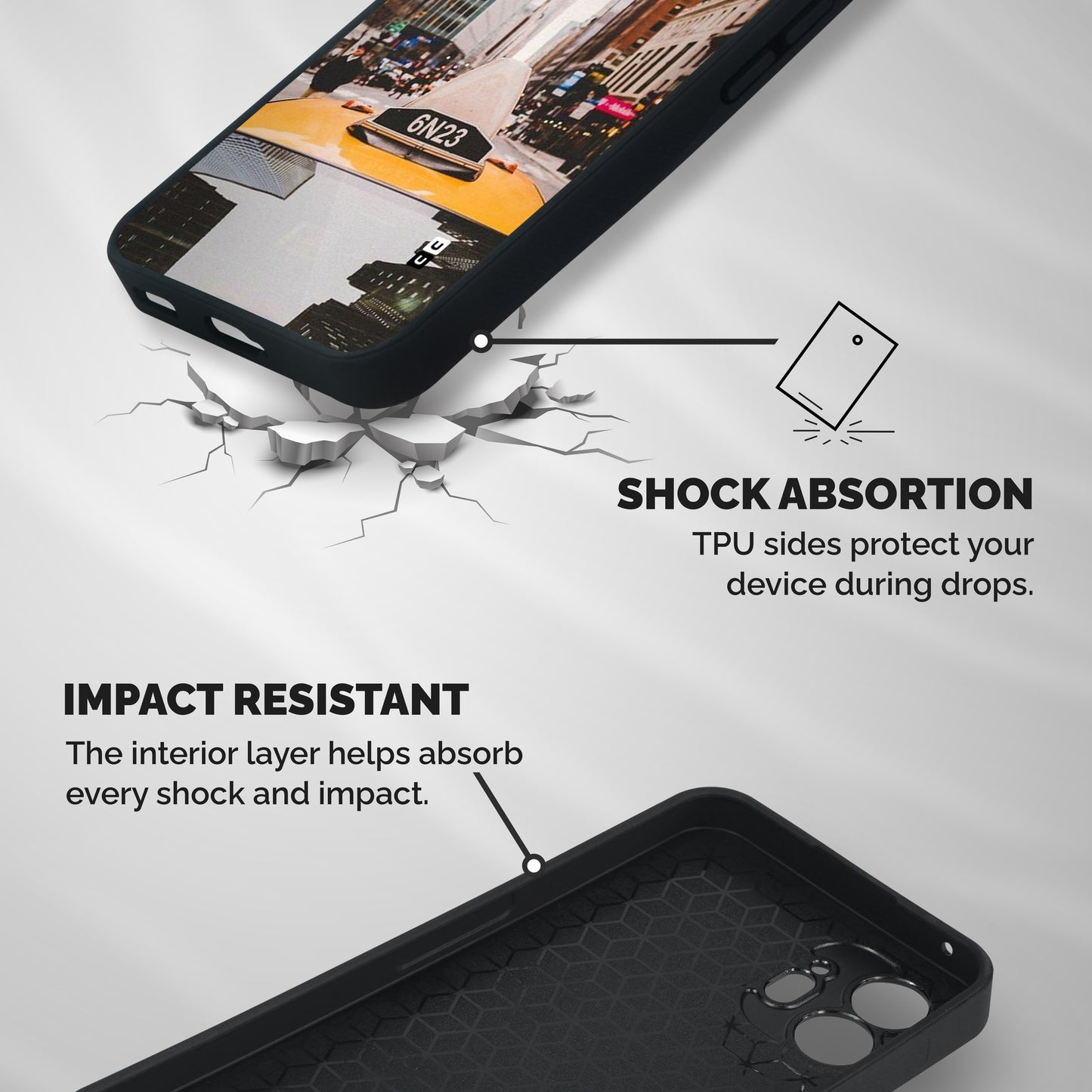 City Taxi Shockproof Hybrid Protection (Metal + TPU) Back Case Cover