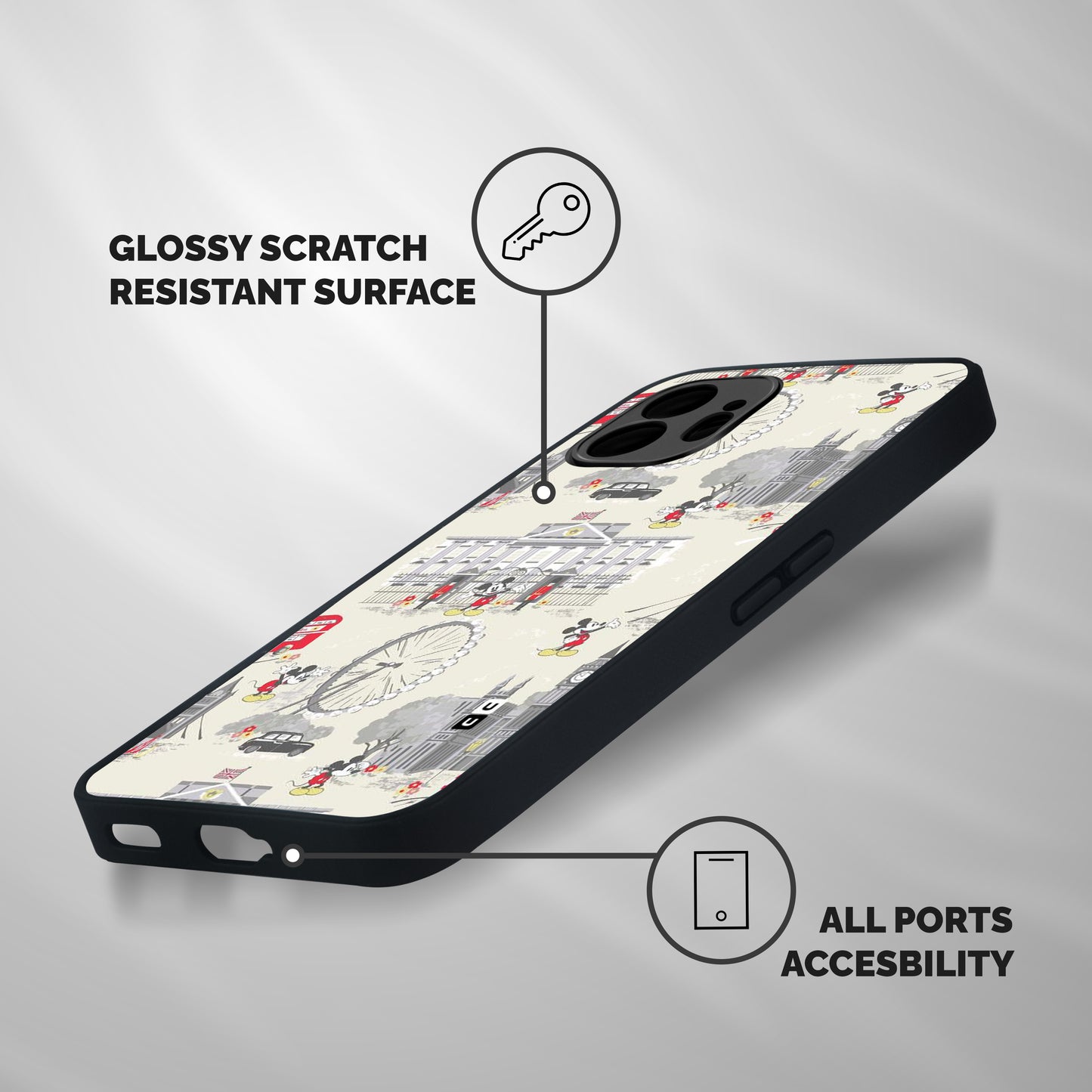 City Tour Pattern Shockproof Hybrid Protection (Metal + TPU) Back Case Cover