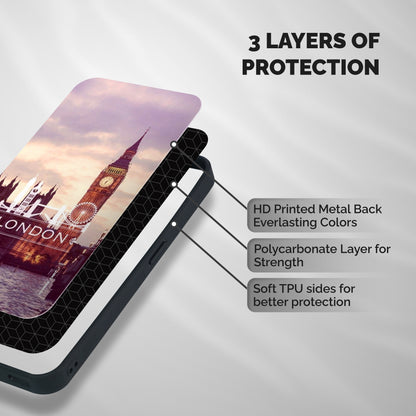 City Tower Shockproof Hybrid Protection (Metal + TPU) Back Case Cover
