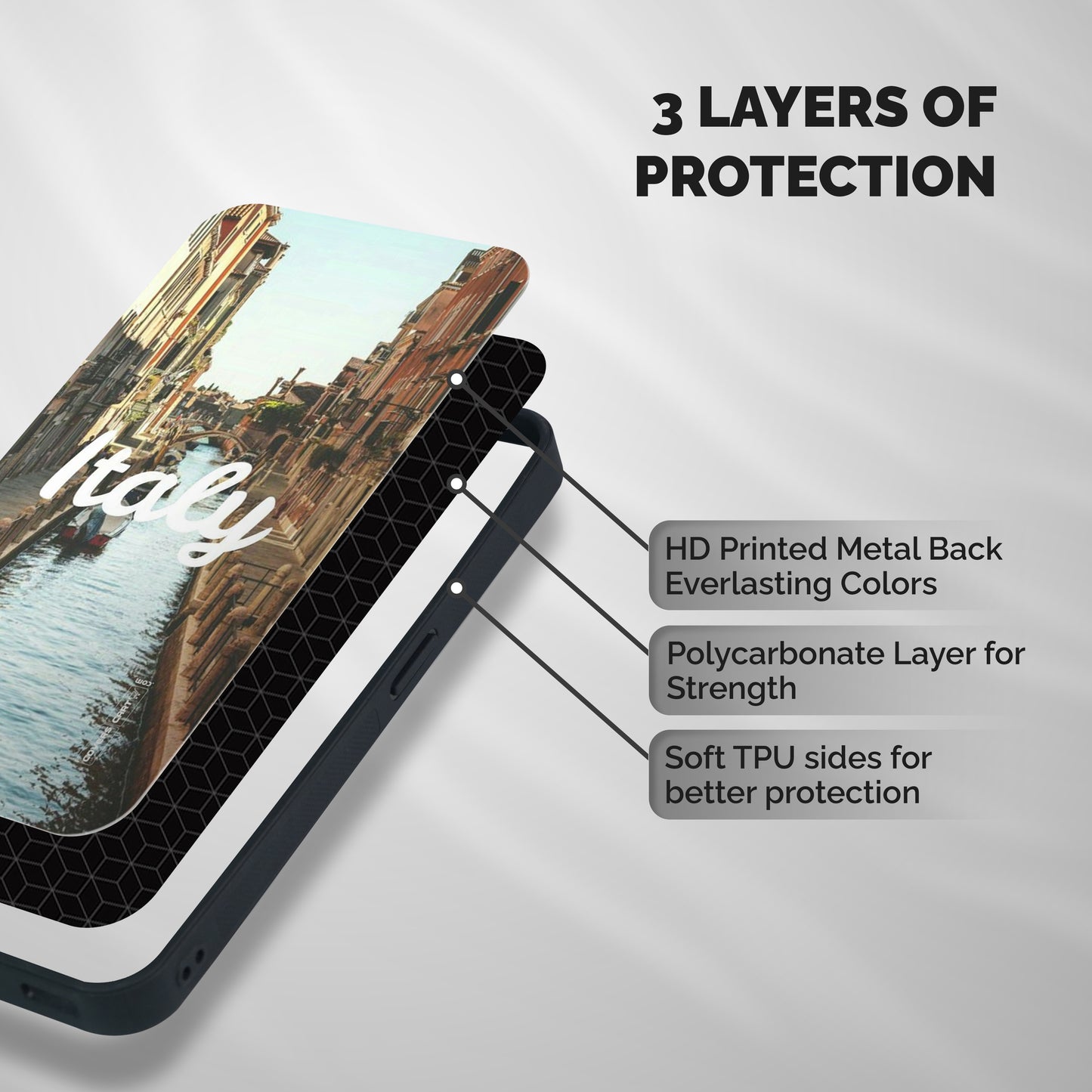 City Travel Shockproof Hybrid Protection (Metal + TPU) Back Case Cover