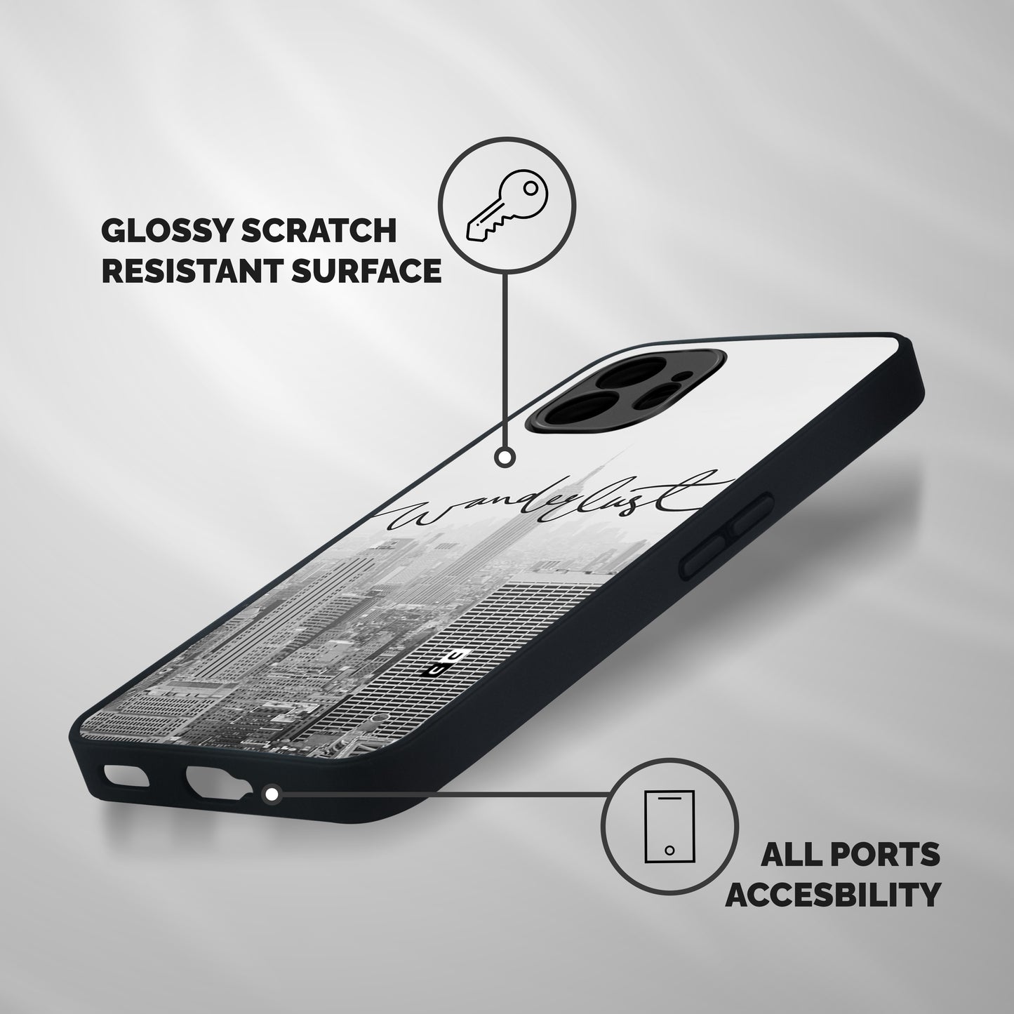 City Wanderlust Monochrome Shockproof Hybrid Protection (Metal + TPU) Back Case Cover