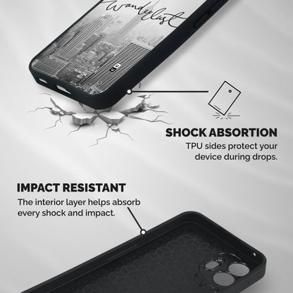 City Wanderlust Monochrome Shockproof Hybrid Protection (Metal + TPU) Back Case Cover