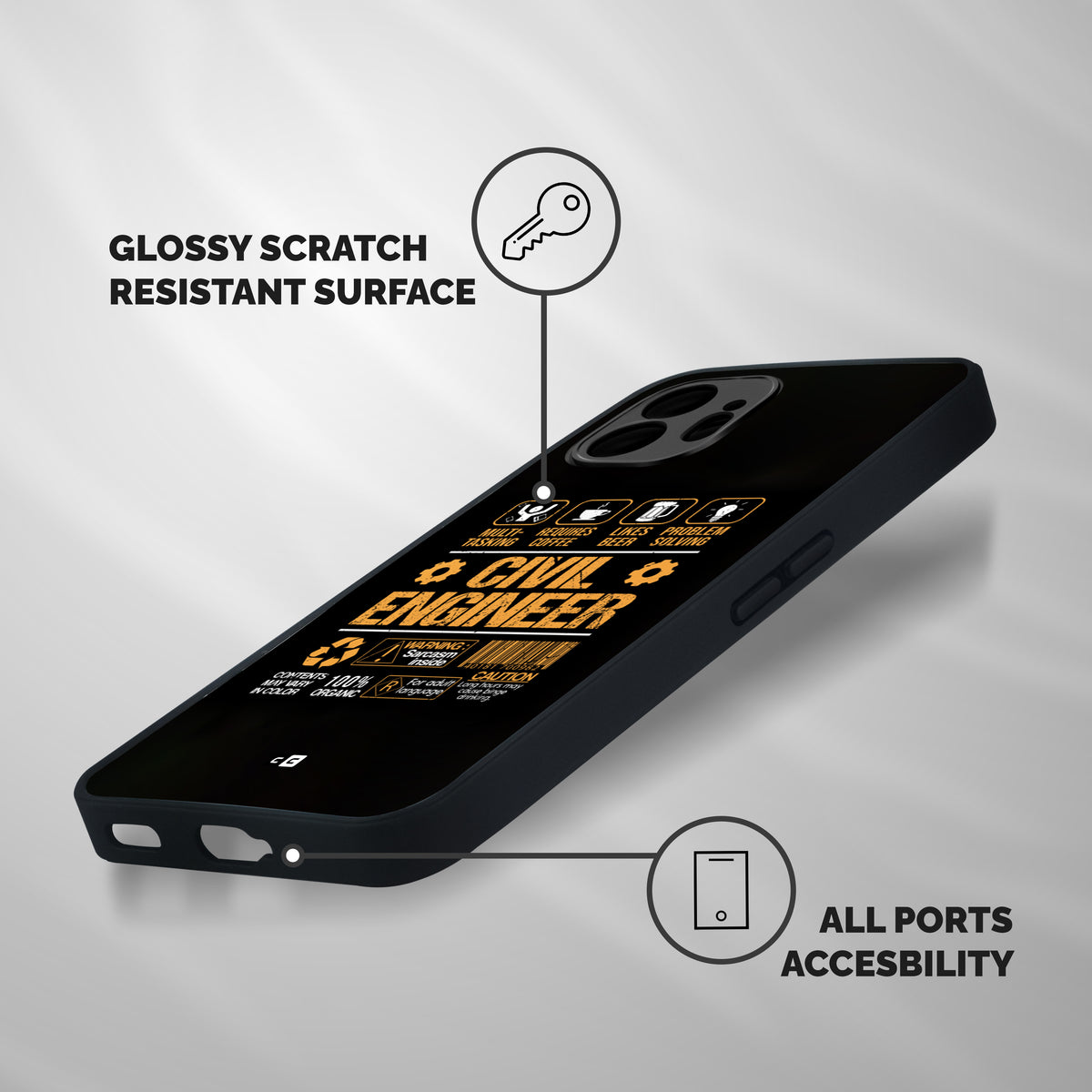 Civil Engineer Shockproof Hybrid Protection (Metal + TPU) Back Case Cover