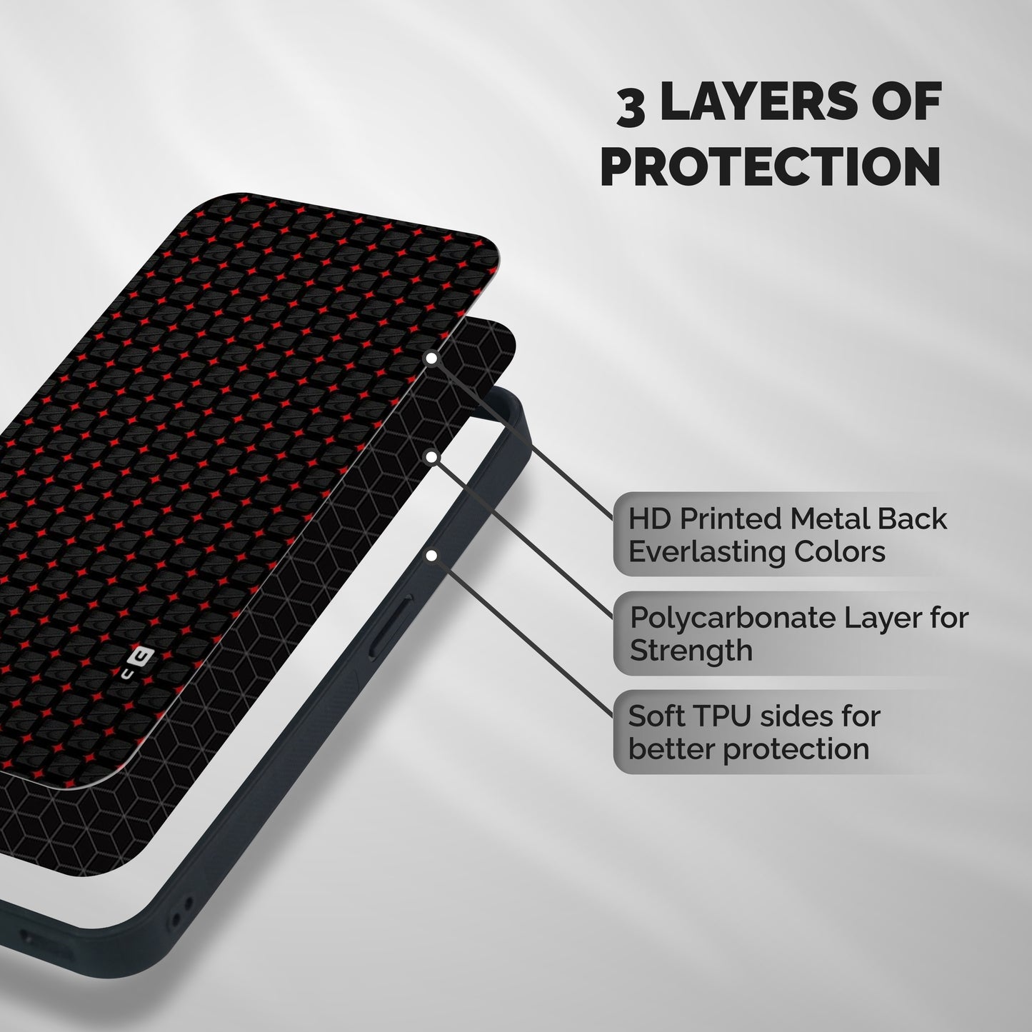 Class With Polka Shockproof Hybrid Protection (Metal + TPU) Back Case Cover