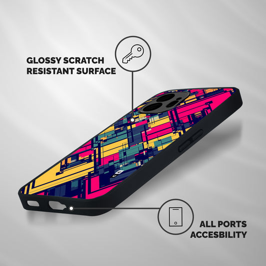 Classic Abstract Coloured Shockproof Hybrid Protection (Metal + TPU) Back Case Cover