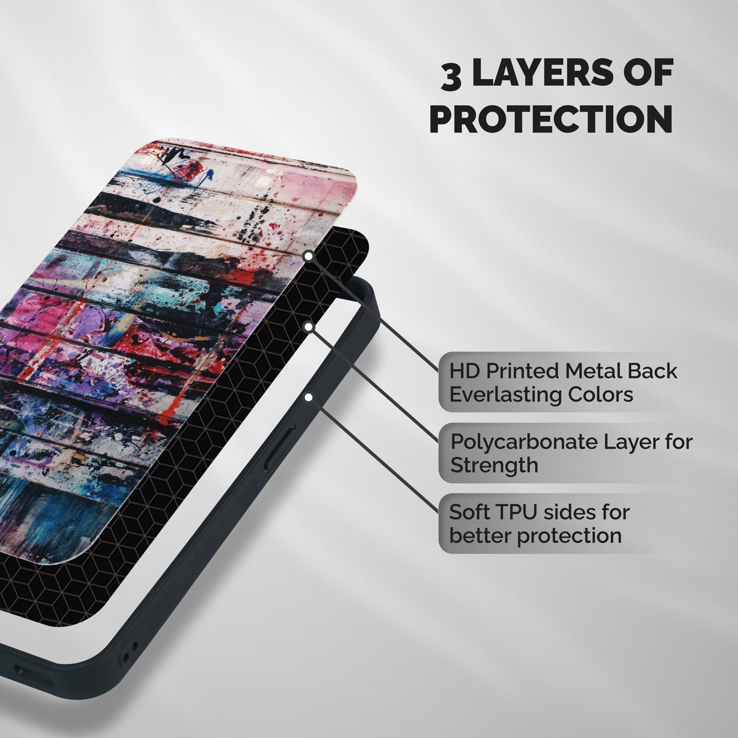 Classic Art Splash Shockproof Hybrid Protection (Metal + TPU) Back Case Cover