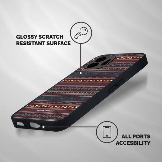 Classic Aztec Pattern Shockproof Hybrid Protection (Metal + TPU) Back Case Cover