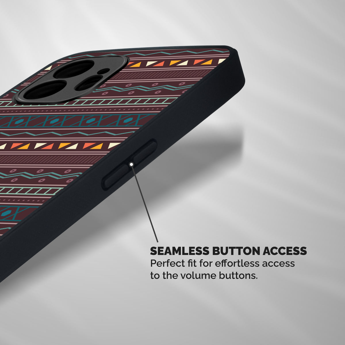 Classic Aztec Pattern Shockproof Hybrid Protection (Metal + TPU) Back Case Cover