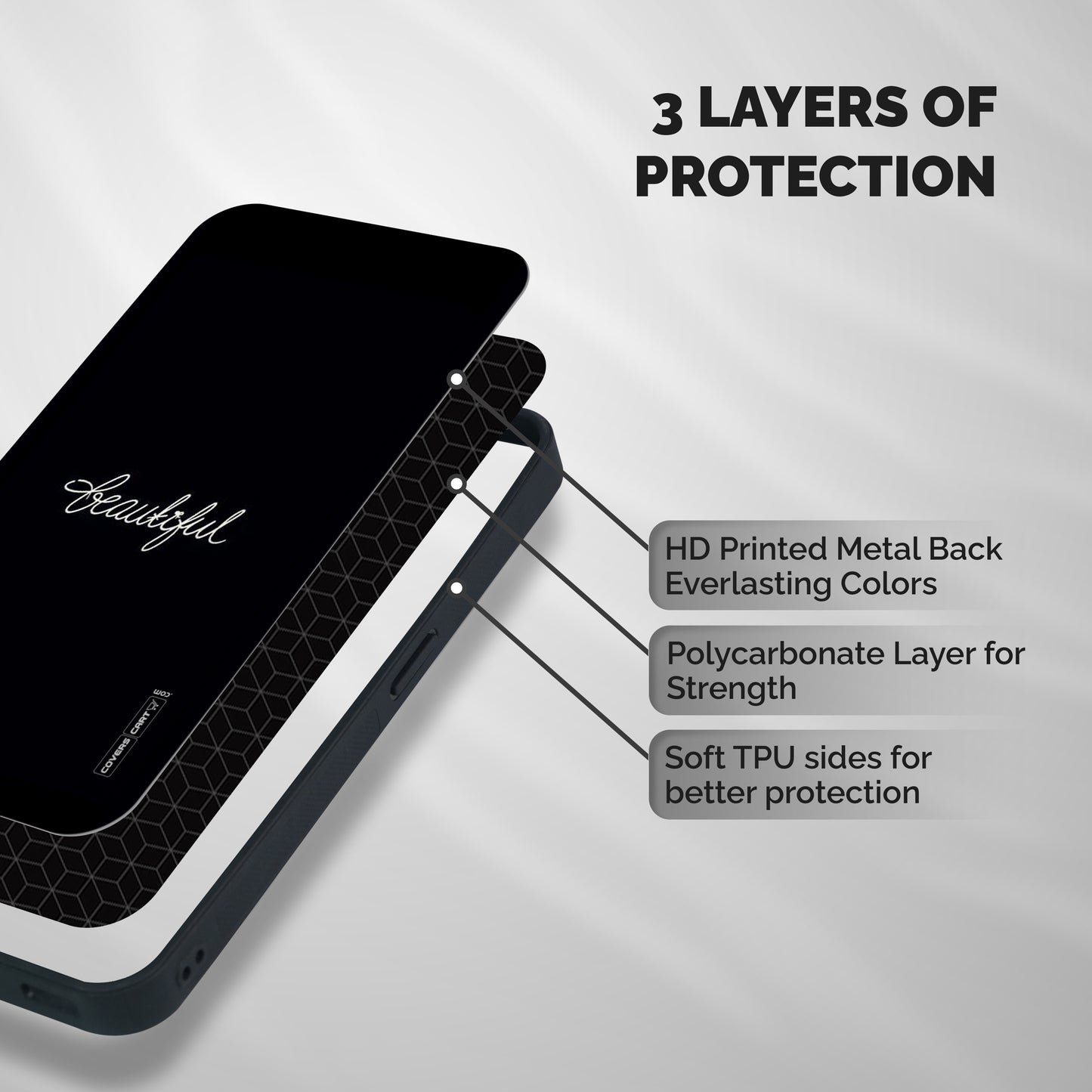 Classic Beautiful Shockproof Hybrid Protection (Metal + TPU) Back Case Cover