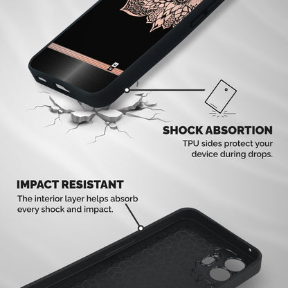 Classic Black Sleak Design Shockproof Hybrid Protection (Metal + TPU) Back Case Cover