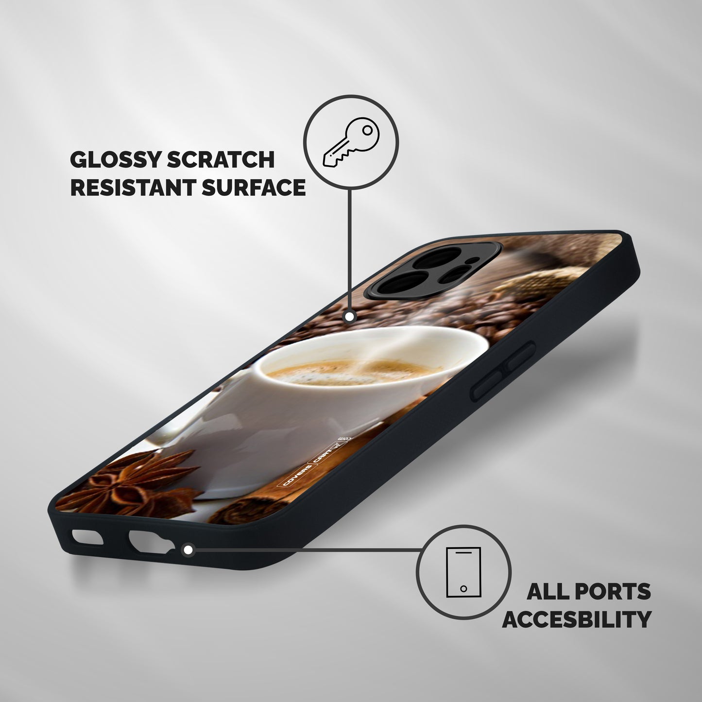 Classic Coffee Beans Shockproof Hybrid Protection (Metal + TPU) Back Case Cover