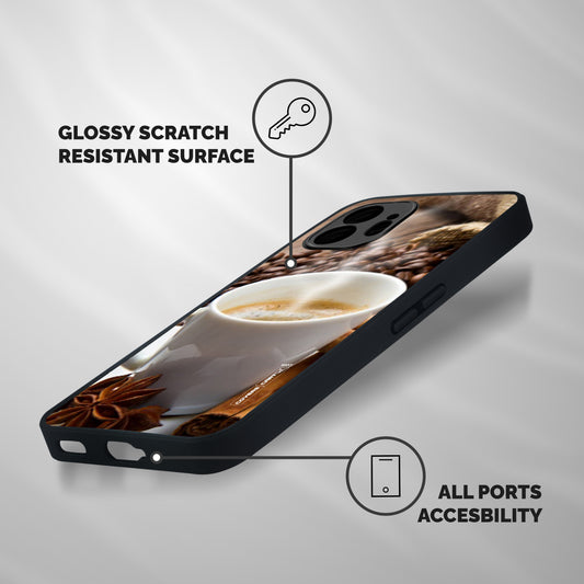 Classic Coffee Beans Shockproof Hybrid Protection (Metal + TPU) Back Case Cover
