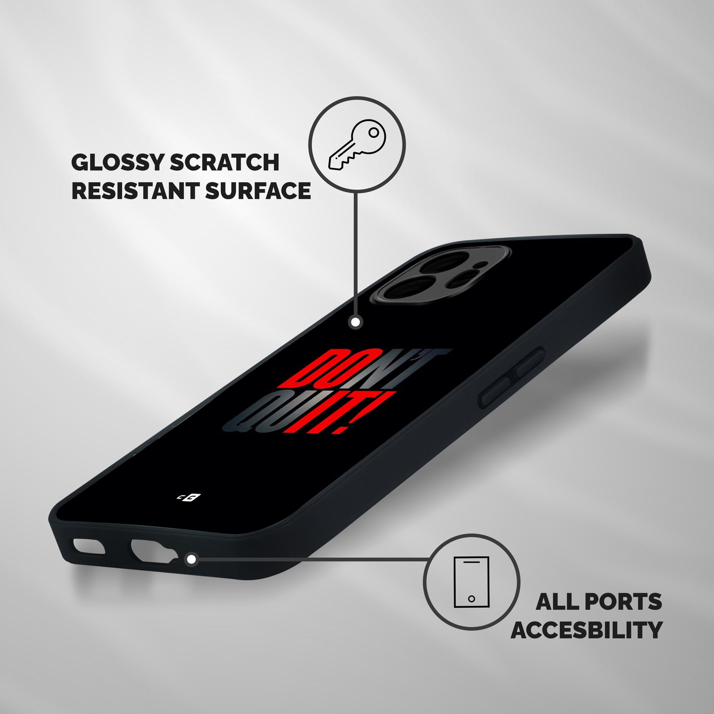 Classic Dont Quit Shockproof Hybrid Protection (Metal + TPU) Back Case Cover