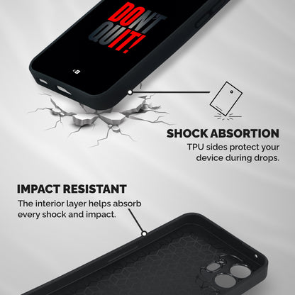 Classic Dont Quit Shockproof Hybrid Protection (Metal + TPU) Back Case Cover