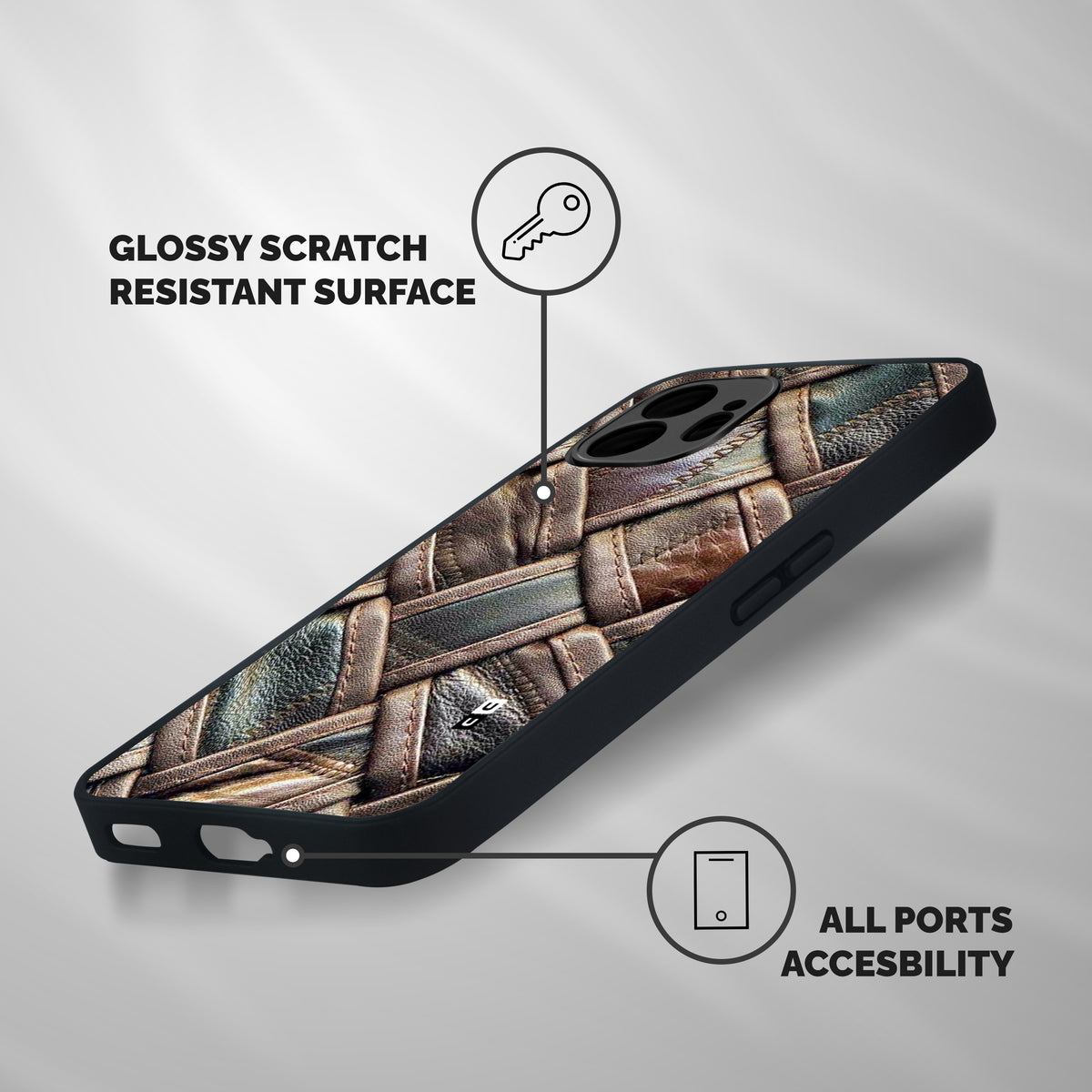 Classic Leather Belt Design Shockproof Hybrid Protection (Metal + TPU) Back Case Cover