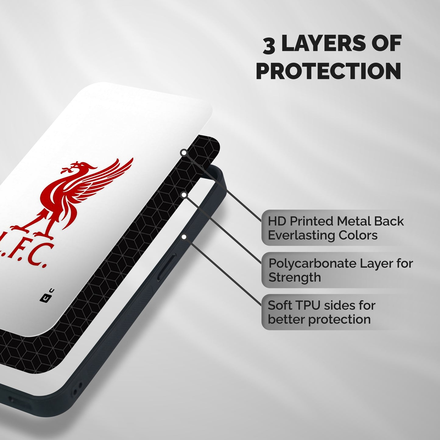 Classic LiverPool Shockproof Hybrid Protection (Metal + TPU) Back Case Cover