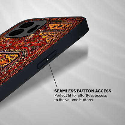 Classic Luxury Carpet Pattern Shockproof Hybrid Protection (Metal + TPU) Back Case Cover
