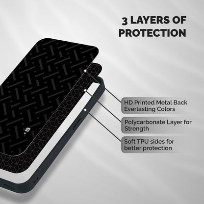 Classic Pipes Pattern Shockproof Hybrid Protection (Metal + TPU) Back Case Cover