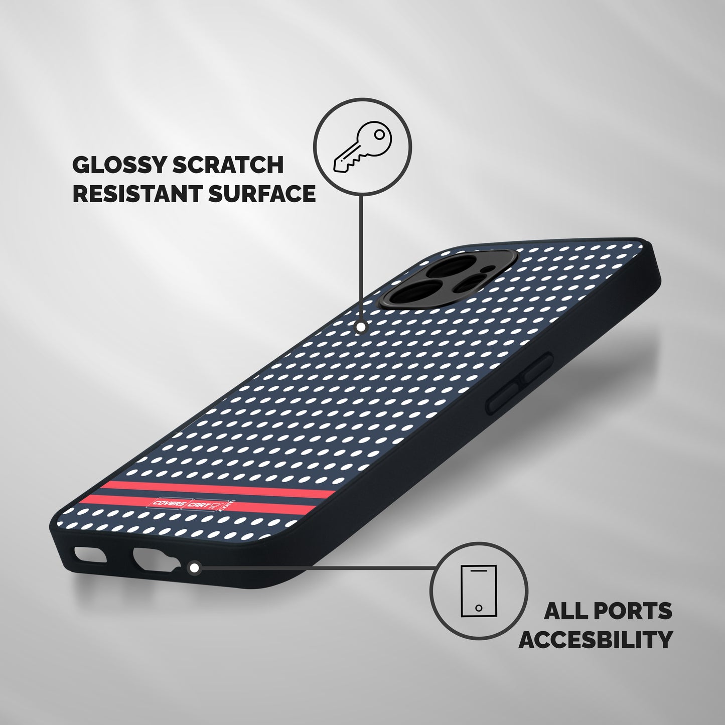 Classic Polka Dots Shockproof Hybrid Protection (Metal + TPU) Back Case Cover