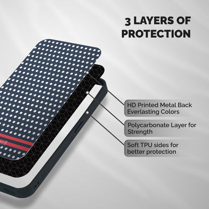 Classic Polka Dots Shockproof Hybrid Protection (Metal + TPU) Back Case Cover