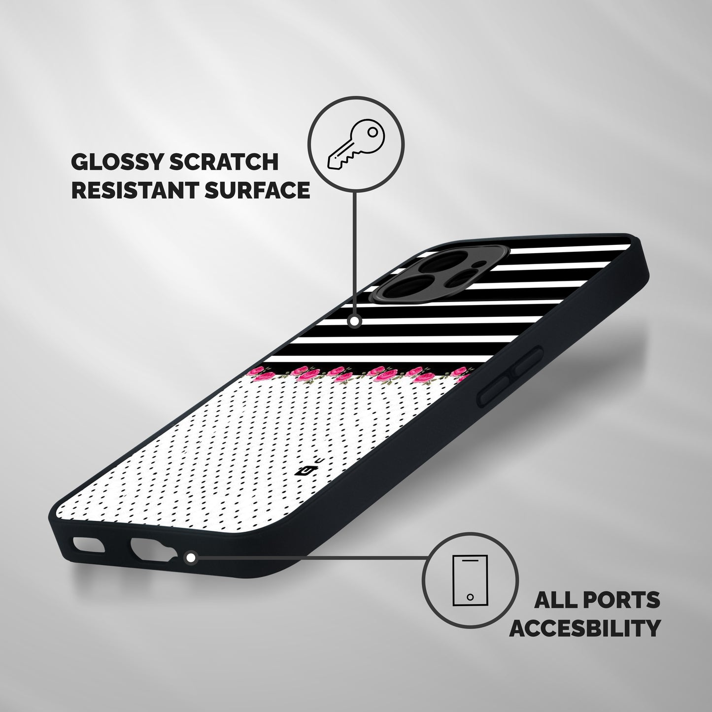 Classic Polka Stripes Shockproof Hybrid Protection (Metal + TPU) Back Case Cover