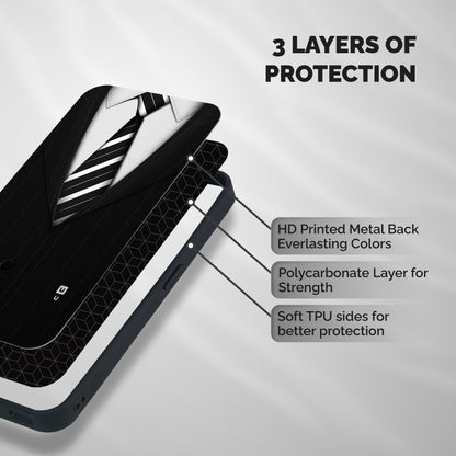 Classic Ready Suit Shockproof Hybrid Protection (Metal + TPU) Back Case Cover