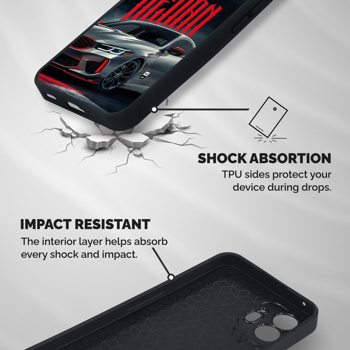 Classic Sedan Shockproof Hybrid Protection (Metal + TPU) Back Case Cover