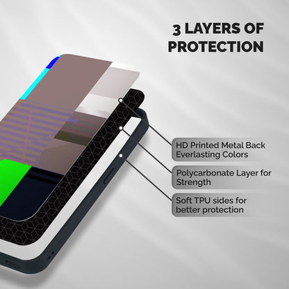 Classic Stripes Cut Shockproof Hybrid Protection (Metal + TPU) Back Case Cover