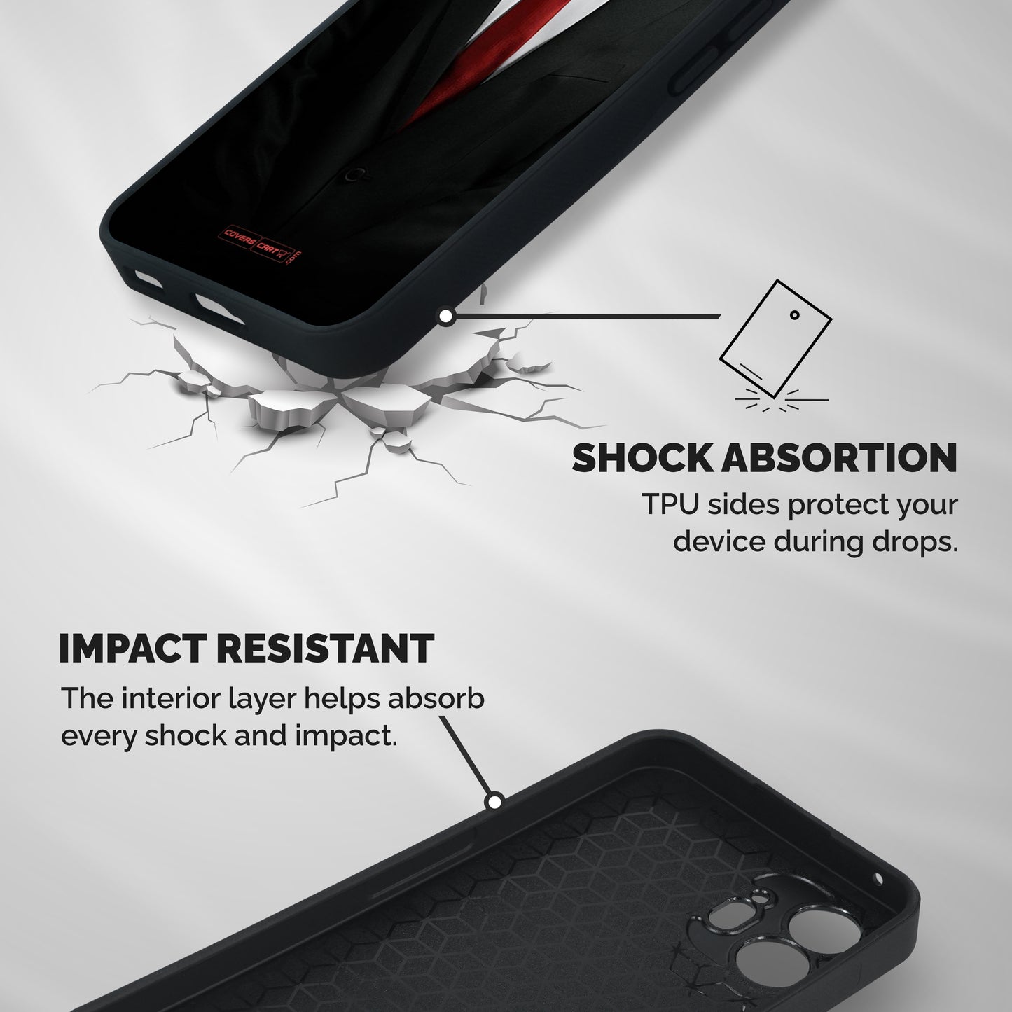Classic Suit Shockproof Hybrid Protection (Metal + TPU) Back Case Cover