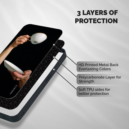 Classic Tea Cup Shockproof Hybrid Protection (Metal + TPU) Back Case Cover