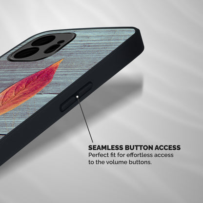 Classic Wood Leaf Shockproof Hybrid Protection (Metal + TPU) Back Case Cover