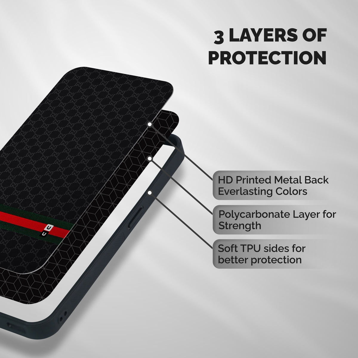 Classiest Of All Shockproof Hybrid Protection (Metal + TPU) Back Case Cover