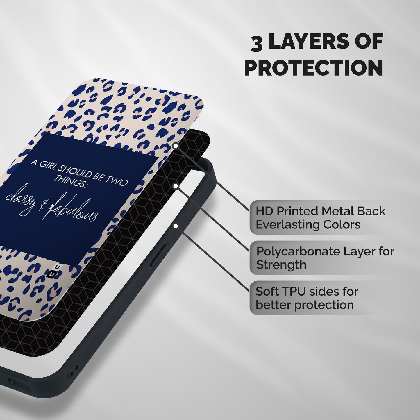 Classy and Fabulous Shockproof Hybrid Protection (Metal + TPU) Back Case Cover