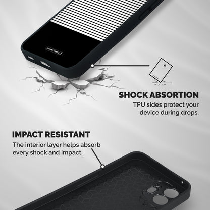 Classy Black Stripes Shockproof Hybrid Protection (Metal + TPU) Back Case Cover