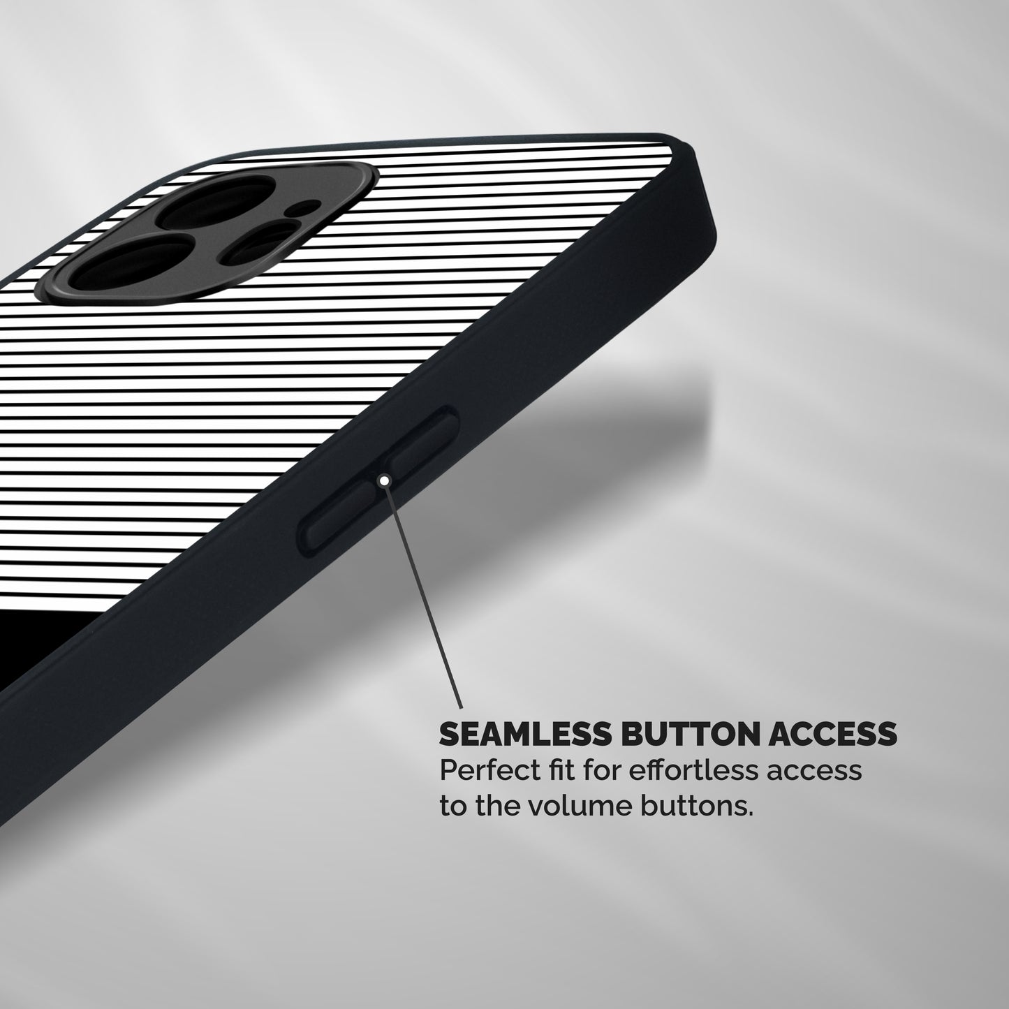 Classy Black Stripes Shockproof Hybrid Protection (Metal + TPU) Back Case Cover