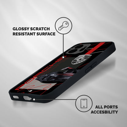 Classy Black Supercar Shockproof Hybrid Protection (Metal + TPU) Back Case Cover