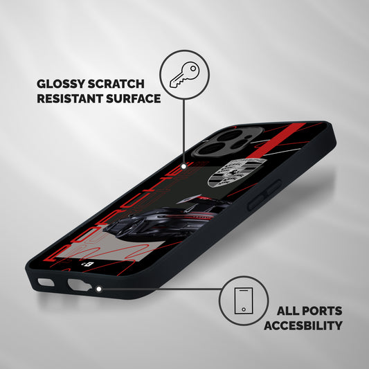 Classy Black Supercar Shockproof Hybrid Protection (Metal + TPU) Back Case Cover