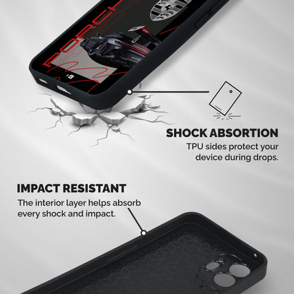 Classy Black Supercar Shockproof Hybrid Protection (Metal + TPU) Back Case Cover