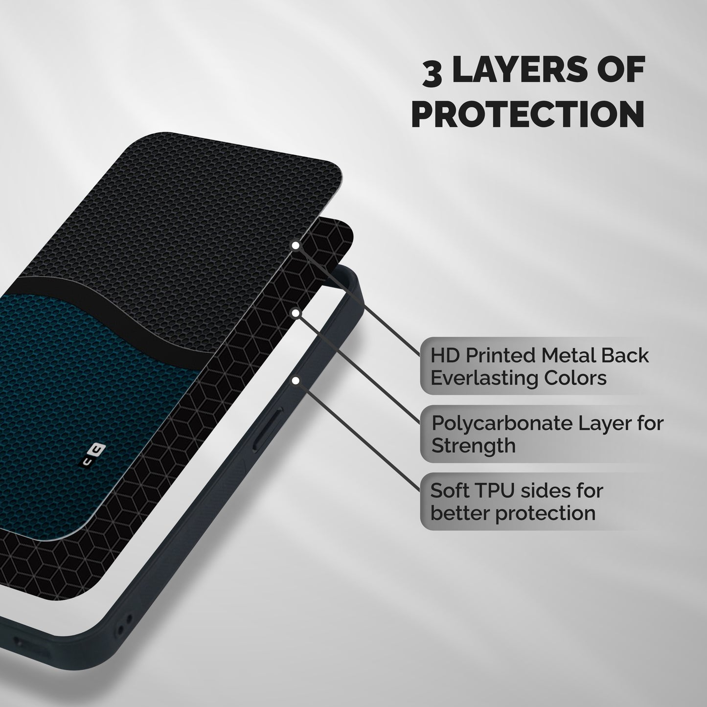 Classy Rugged Bicolor Shockproof Hybrid Protection (Metal + TPU) Back Case Cover