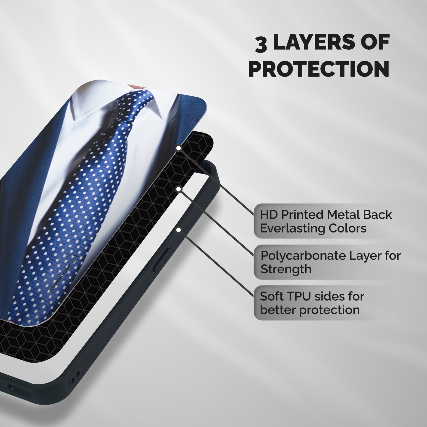 Classy Tie Shockproof Hybrid Protection (Metal + TPU) Back Case Cover