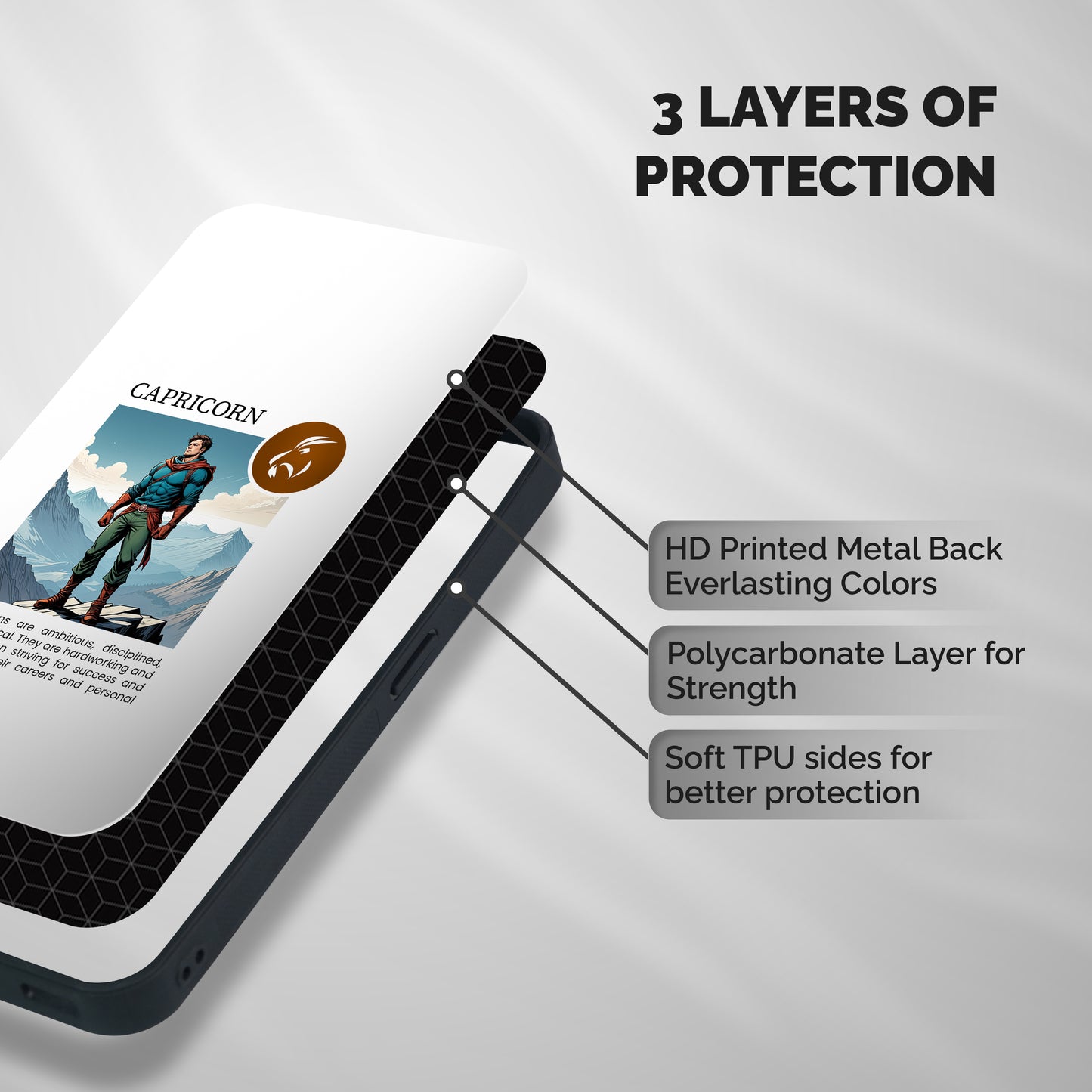 Clever Capricorn Shockproof Hybrid Protection (Metal + TPU) Back Case Cover