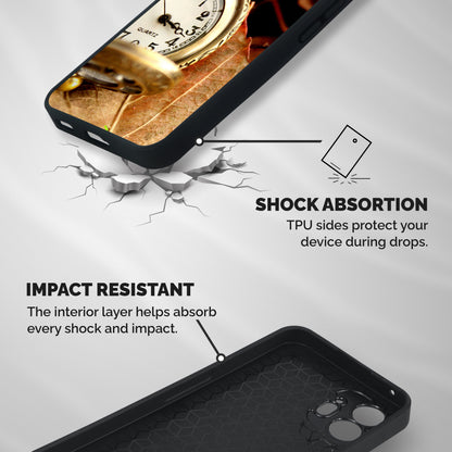 Clock And Cherry Shockproof Hybrid Protection (Metal + TPU) Back Case Cover