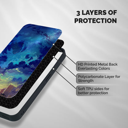 Cloud Art Shockproof Hybrid Protection (Metal + TPU) Back Case Cover