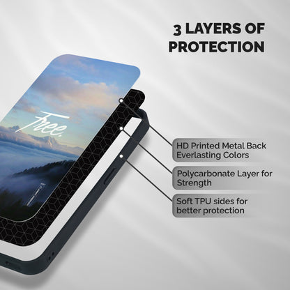 Cloudy Free Shockproof Hybrid Protection (Metal + TPU) Back Case Cover