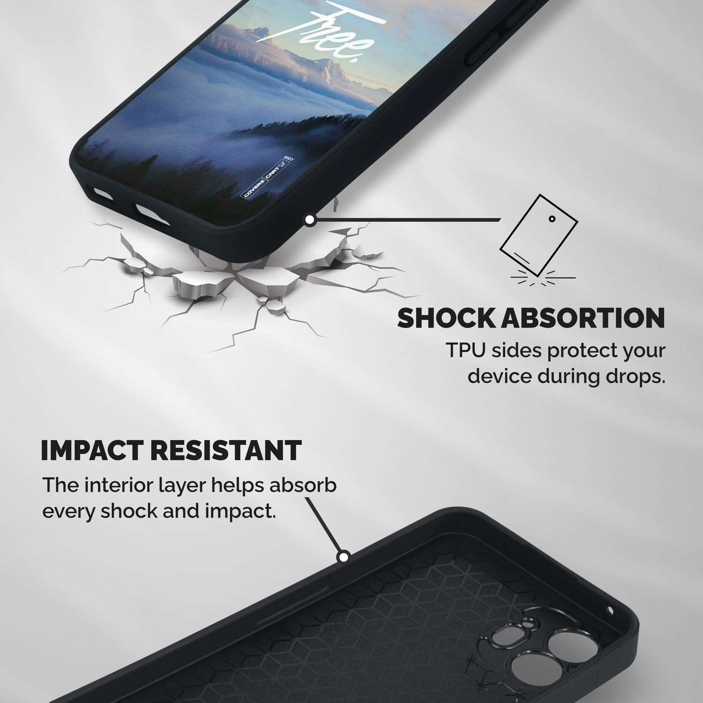 Cloudy Free Shockproof Hybrid Protection (Metal + TPU) Back Case Cover