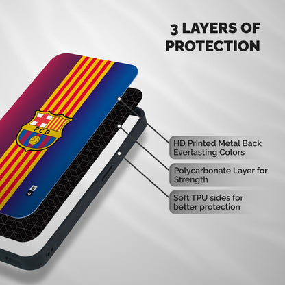 Club Barcelona Shockproof Hybrid Protection (Metal + TPU) Back Case Cover