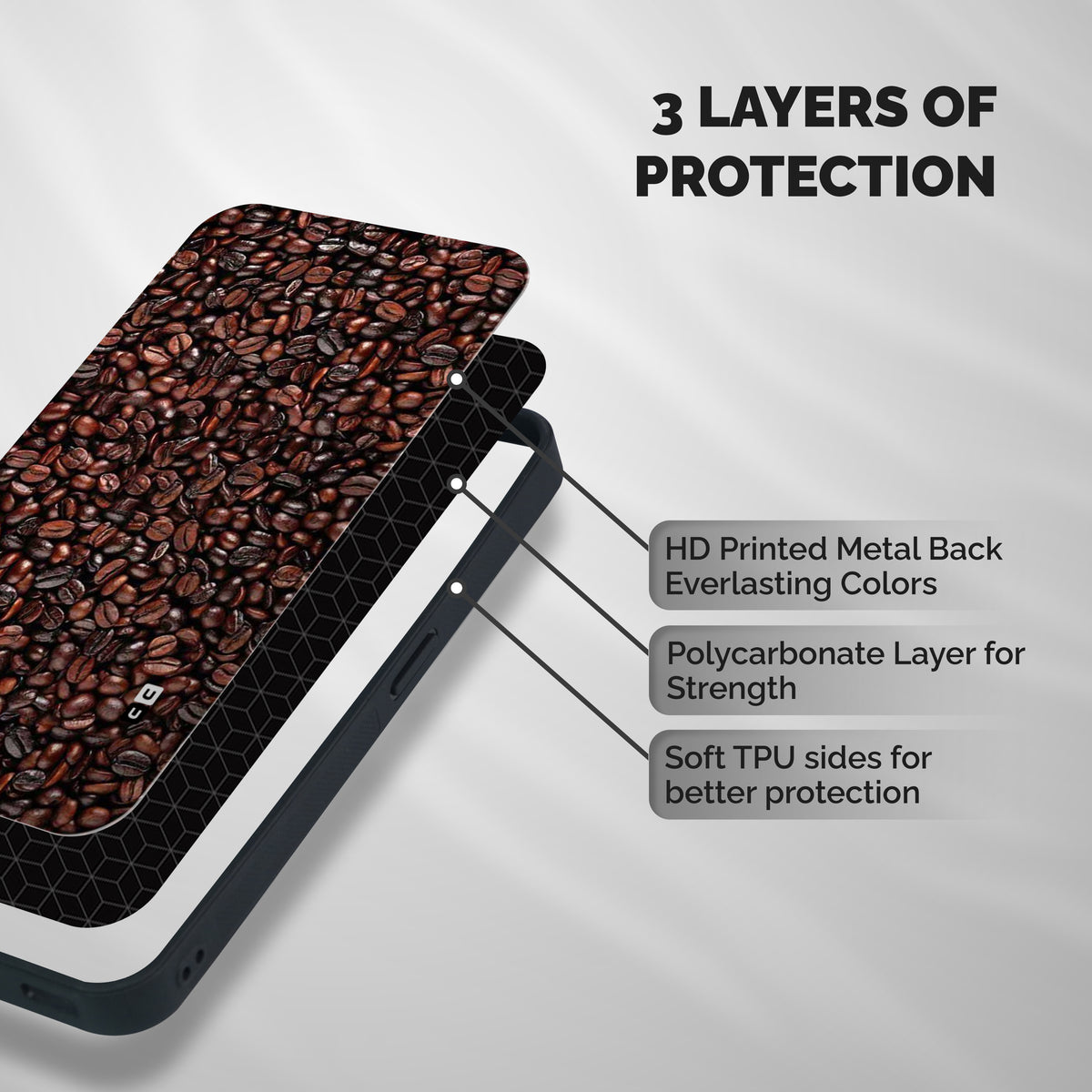 Cocoa Beans Shockproof Hybrid Protection (Metal + TPU) Back Case Cover
