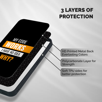 Coders Thought Shockproof Hybrid Protection (Metal + TPU) Back Case Cover