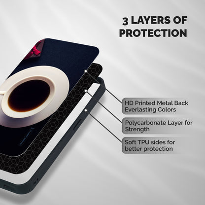 Coffee And Cookies Shockproof Hybrid Protection (Metal + TPU) Back Case Cover