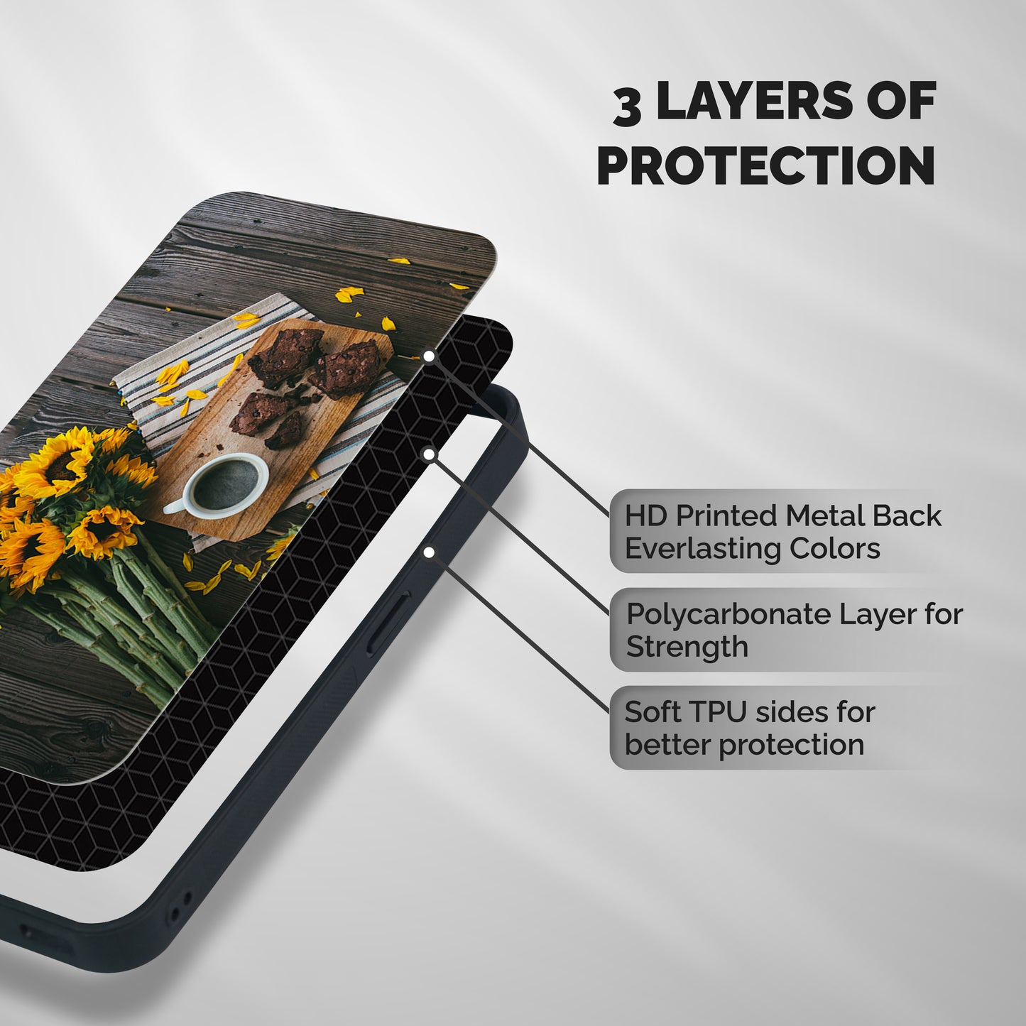 Coffee and Flowers Shockproof Hybrid Protection (Metal + TPU) Back Case Cover